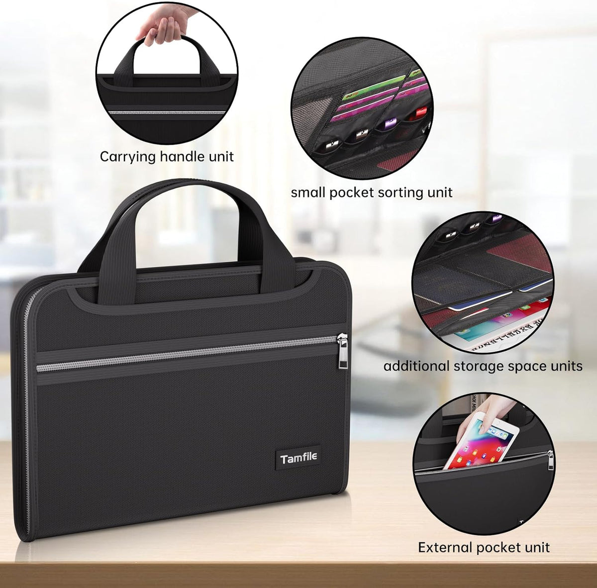 Tamfile Fireproof Accordion File Organizer, Expanding File Folder