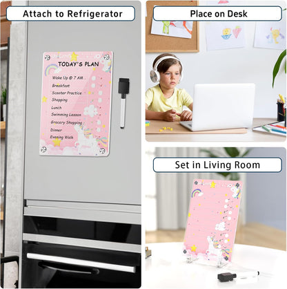 NiHome Acrylic Magnetic to Do List Planning Board with Sliders & Desktop Stand, Chore Chart for Kids & Adults, Checklist Routine Chart Task Board for Fridge & Desk, for Magnetic Metal Surfaces Only