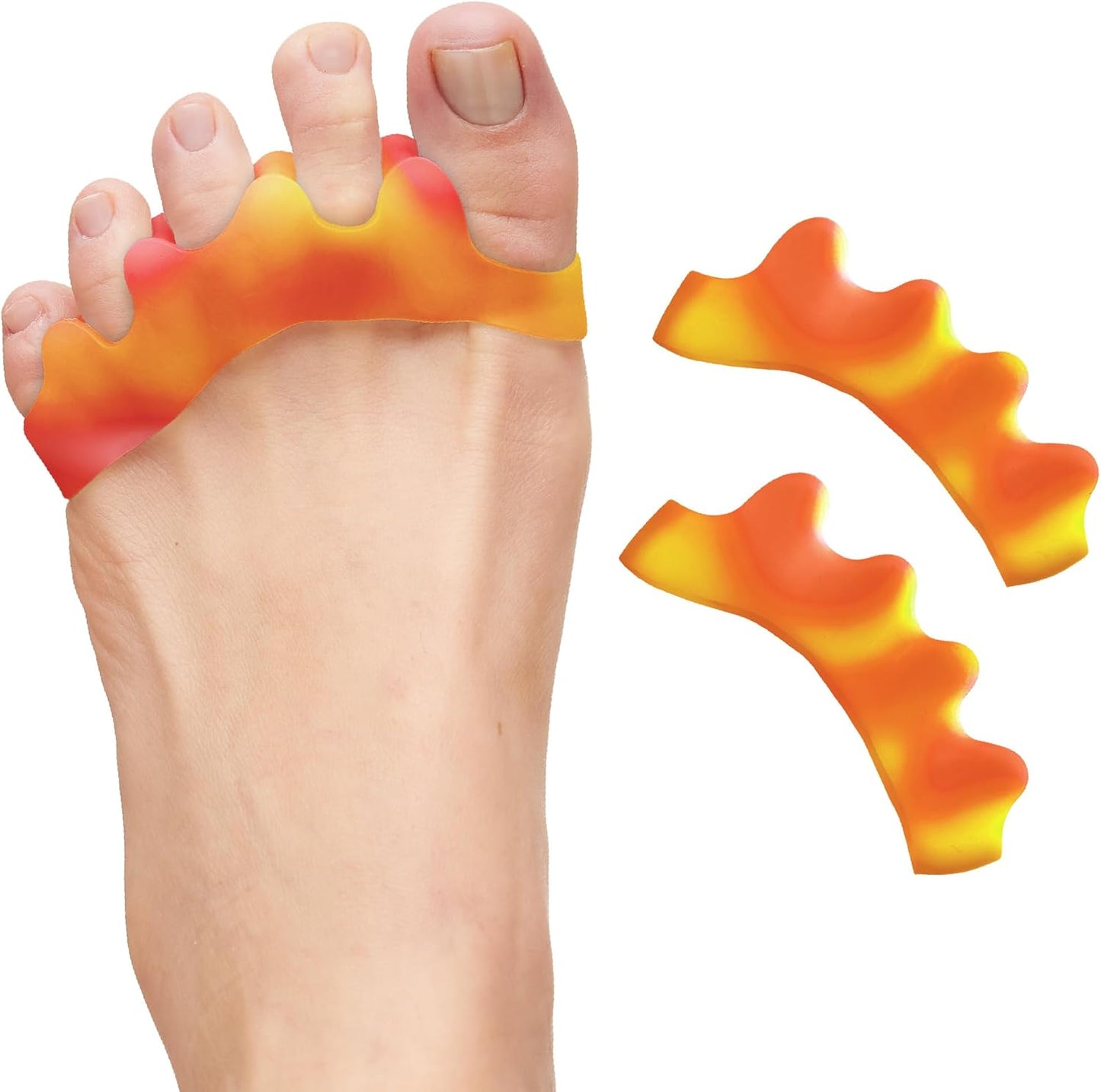ZenToes Silicone Toe Spacers and Separators for Correct Toe Alignment, Bunion Relief, Hammertoe Straightener, Gel Orthopedic Corrector – 1 Pair (Black)
