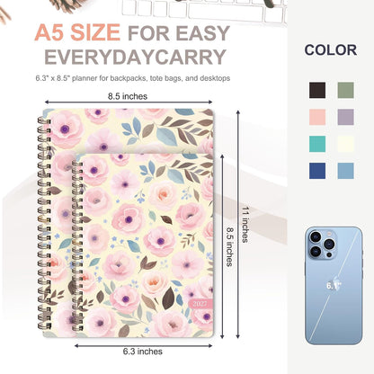 Planner 2026-2027, Weekly and Monthly Calendar Planner, JUL 2026 - JUN 2027 - Colors B