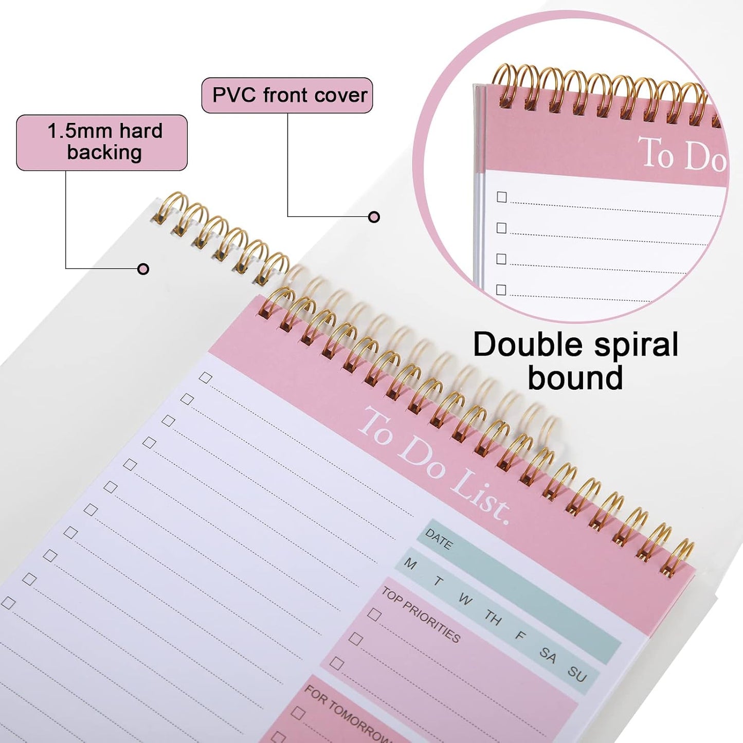 Thenshop 6 Pack To Do List Notepad Daily to Do List Note Notebook 52 Sheets