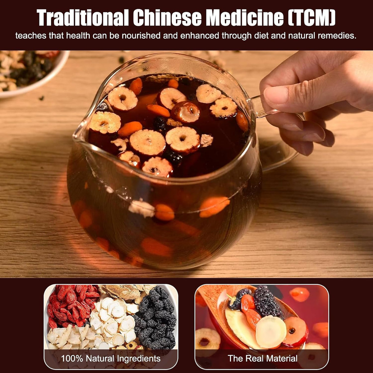 Kidney Tea 30 Bags Ginseng Six Treasure Tea Formula Traditional Chinese Herbal Kidney Cleanse Detox Repair for Women & Men