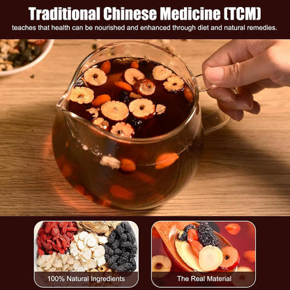 Kidney Tea 30 Bags Ginseng Six Treasure Tea Formula Traditional Chinese Herbal Kidney Cleanse Detox Repair for Women & Men