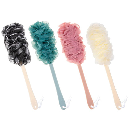 Back Scrubber for Shower, Loofah Long Handle Bath Body Brush, Soft Nylon Mesh Sponge On a Stick for Shower Men Women Kids Elderly, Exfoliating Scrub Cleaning Luffa for All Kinds of Skin(Blue)