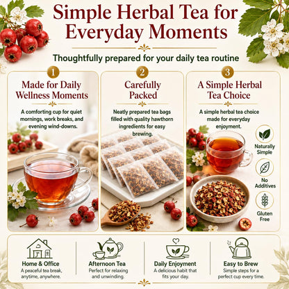 WOTIHA Hawthorn Berry Tea Bags, 65 Count - 100% Natural Dried Herbal Tea