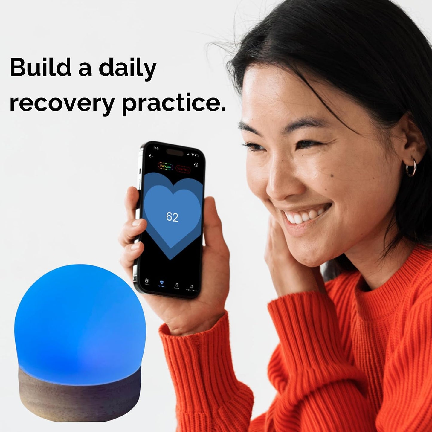 The Dome Biofeedback Light — A Mood Ring for Your Heart | See Heart Rate Changes in Color | Nervous System Awareness, Breathing & Recovery Practice | Includes App and Wearable Sensor