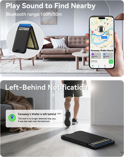 TWZKG for MagSafe Wallet, Works with Apple Find My,5 Card Holder with Stand
