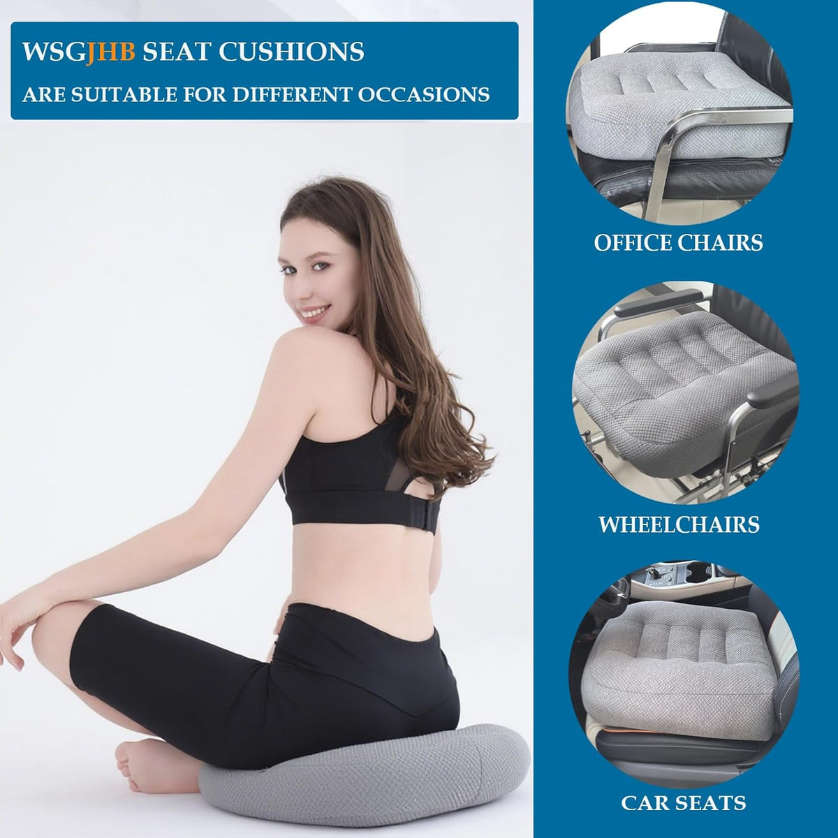 WSGJHB Car Booster Seat Cushion Posture Cushion for Long Sitting