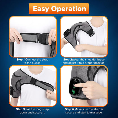 Cordless Shoulder Heating Pad with Massage, FSA Eligible Items List, Heated Shoulder Wrap Massager for Pain Relief Deep Tissue, Rotator Cuff Heating Pad, HSA Approved Products Only