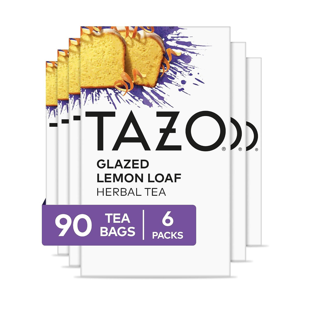 TAZO Glazed Lemon Loaf Herbal Tea Bags, 90 Total Bags (15ct - Pack of 6)
