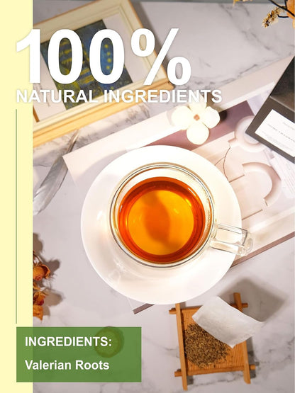 TeeLux Valerian Root Tea Bags, Smooth & Mild Taste, Caffeine Free, 100 ct