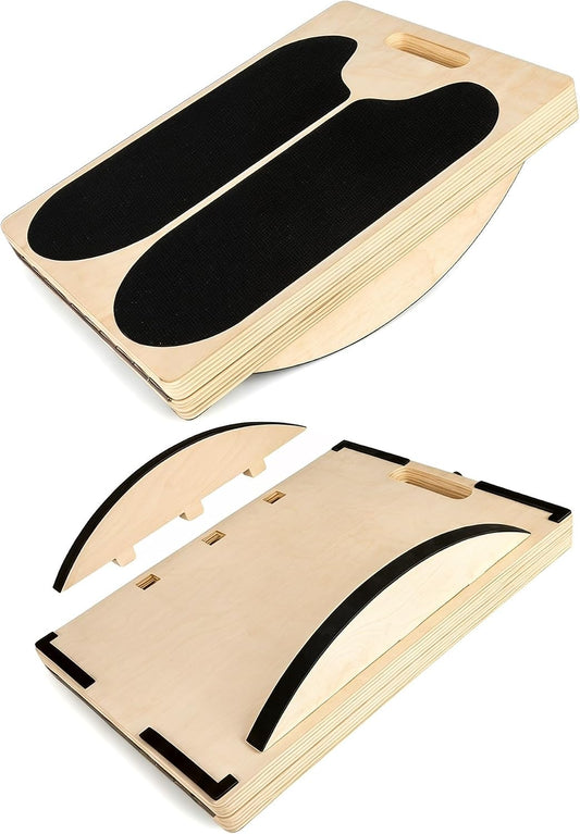 Calf Stretcher Slant Board, Adjustable Wooden Incline Board for Stretching, Non Slip Foot Stretcher for Calf, Achilles, Ankle, Hamstring Exercise