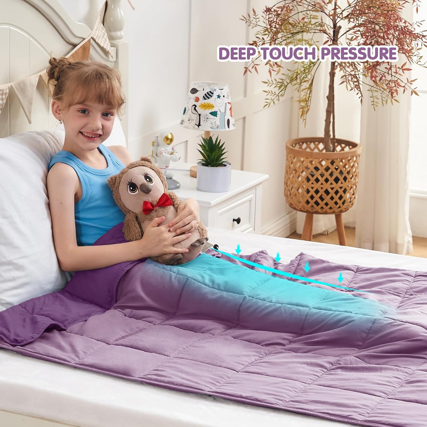 yescool Weighted Lap Pad 2 Pounds Weighted Lap Blanket, Space Plane Small Weighted Blanket, Weighted Throw Blanket Gifts for Travel Indoor Outdoor, 20"x30"