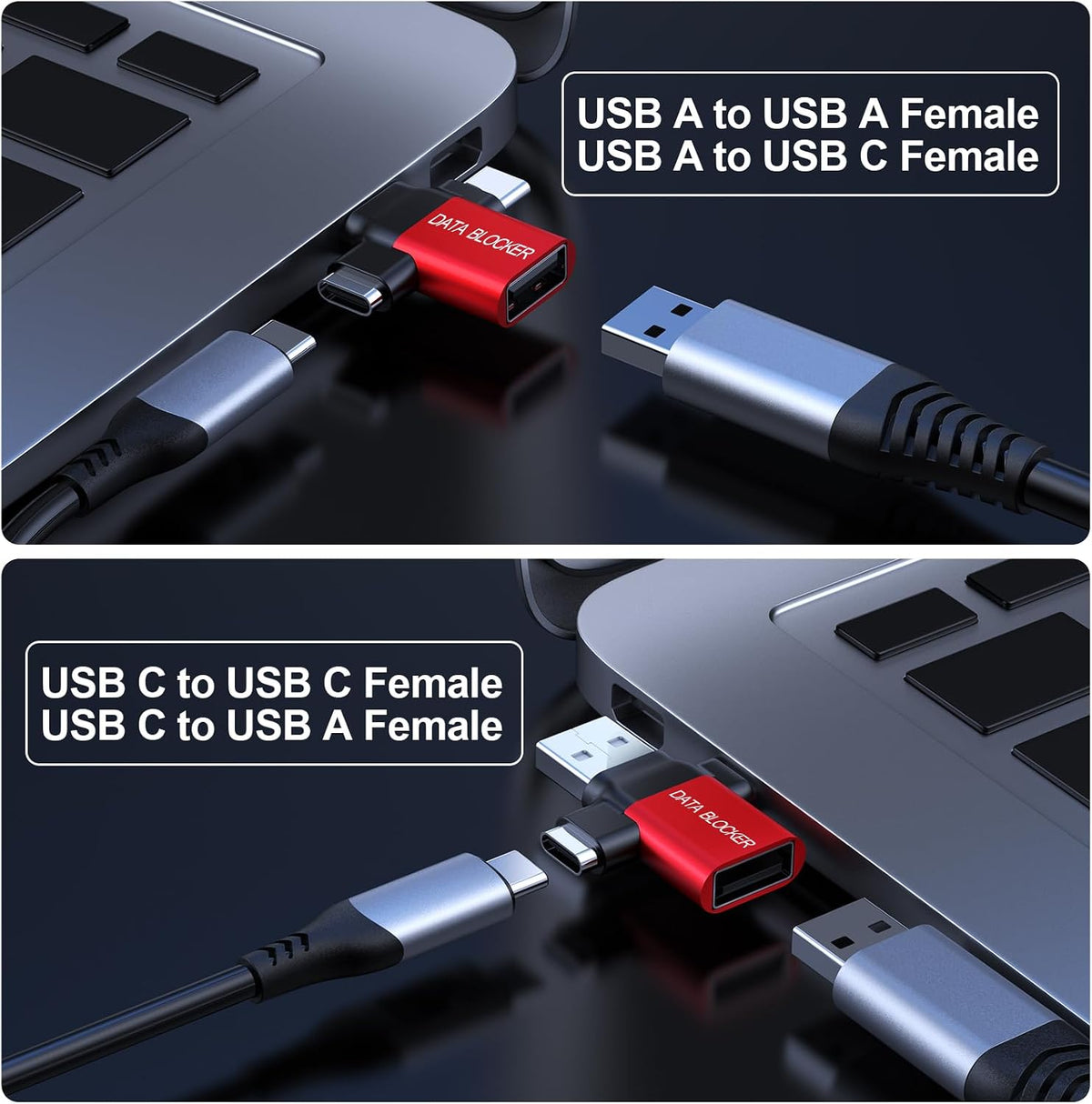 Data Blocker, USB C Data Blocker Protect Against Juice Jacking,4 Kinds