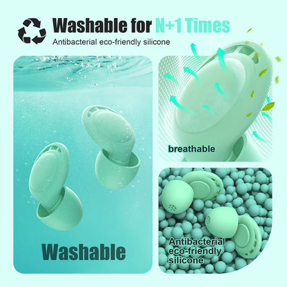 Ear Plugs for Sleeping Noise Reduction, Beinkap Reusable Earplugs Hearing Protection for Focus, Study, Work – 6 Pair Eartips in S/M/L – Flexible Silicone Soft – 35dB Noise Cancelling with Storage Case