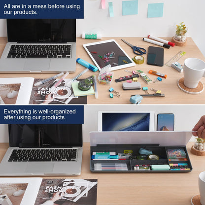 TSJ OFFICE Whiteboard Weekly Dry-Erase-Board - Desktop White Board Calendar Desk Organizers with Accessories Computer Keyboard Stand with Drawer, for Office, Home, School Supplies - White Calendar
