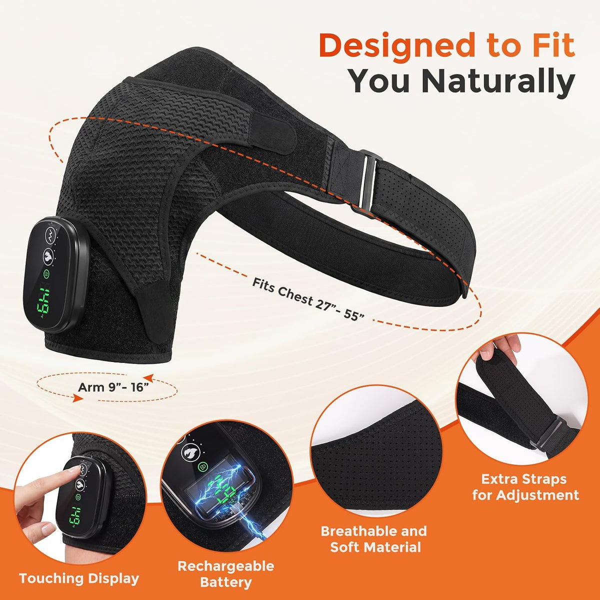 Shoulder Massager Heating Pad for Pain Relief Deep Tissue & Rotator Cuff