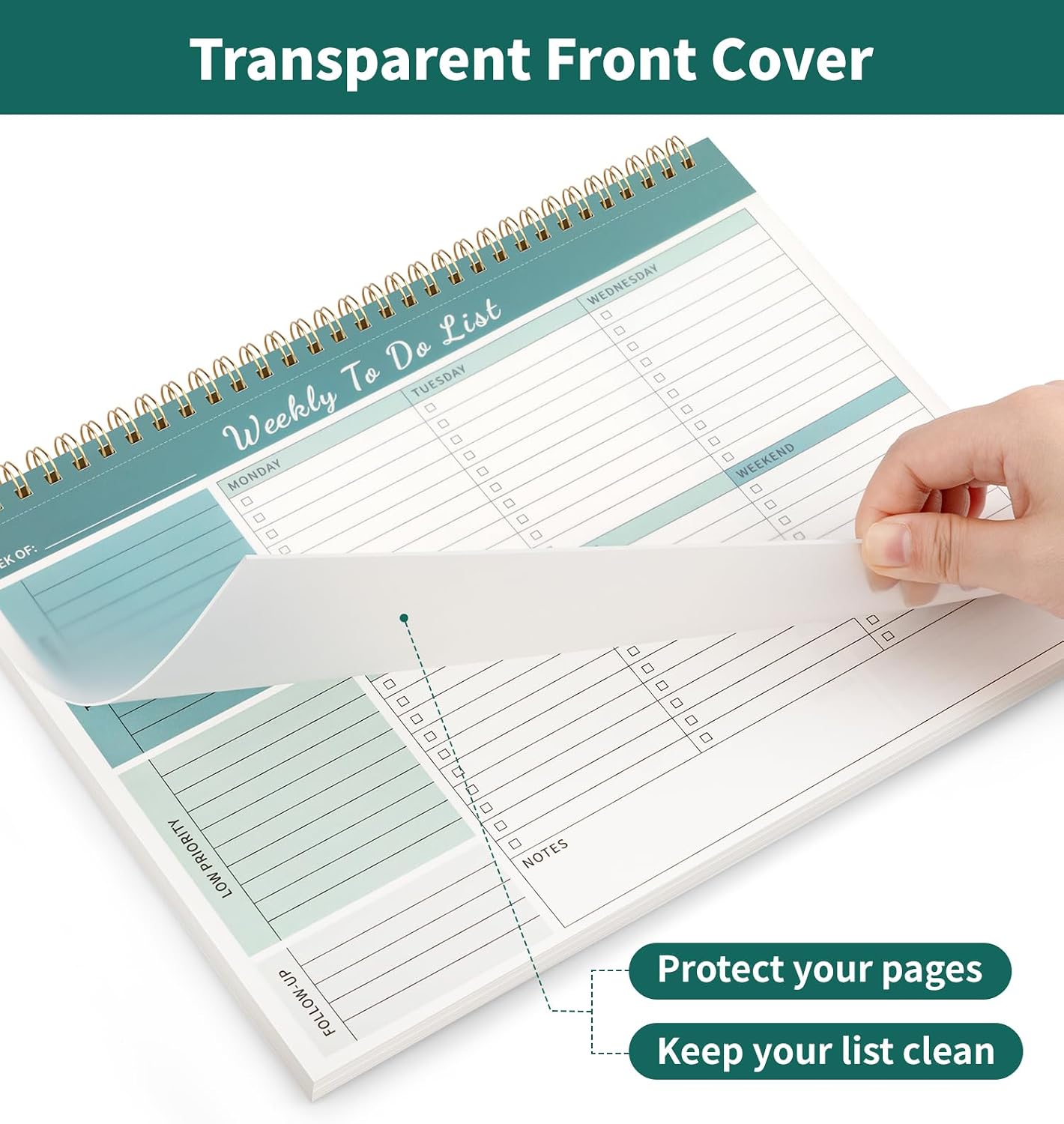 104 Pgs To Do List Notepad, 52 Undated Sheets Duplex-printed