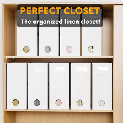 SpaceAid Bed Sheet Organizer and Storage, Foldable Sheet Organizer with Window for Linen Closet, Set Folder Keeper for Queen & King Size Bedding Storage (Black)