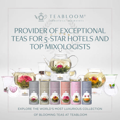 Teabloom Organic Green Tea, Jasmine Pearls Loose Leaf Tea, Captivating and Aromatic Jasmine Tea, USDA Certified Organic and Kosher, 5.29 oz/150 g Canister Makes 90-120 Cups