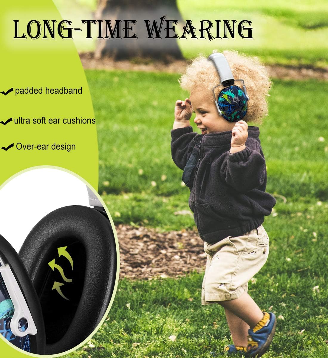 PROHEAR 032 Kids Ear Protection – Ear Muffs for Noise Reduction, 25NRR Noise Cancelling Headphones for Kids,Toddlers, Autism, Sensory Use, Hearing Protection – Orange