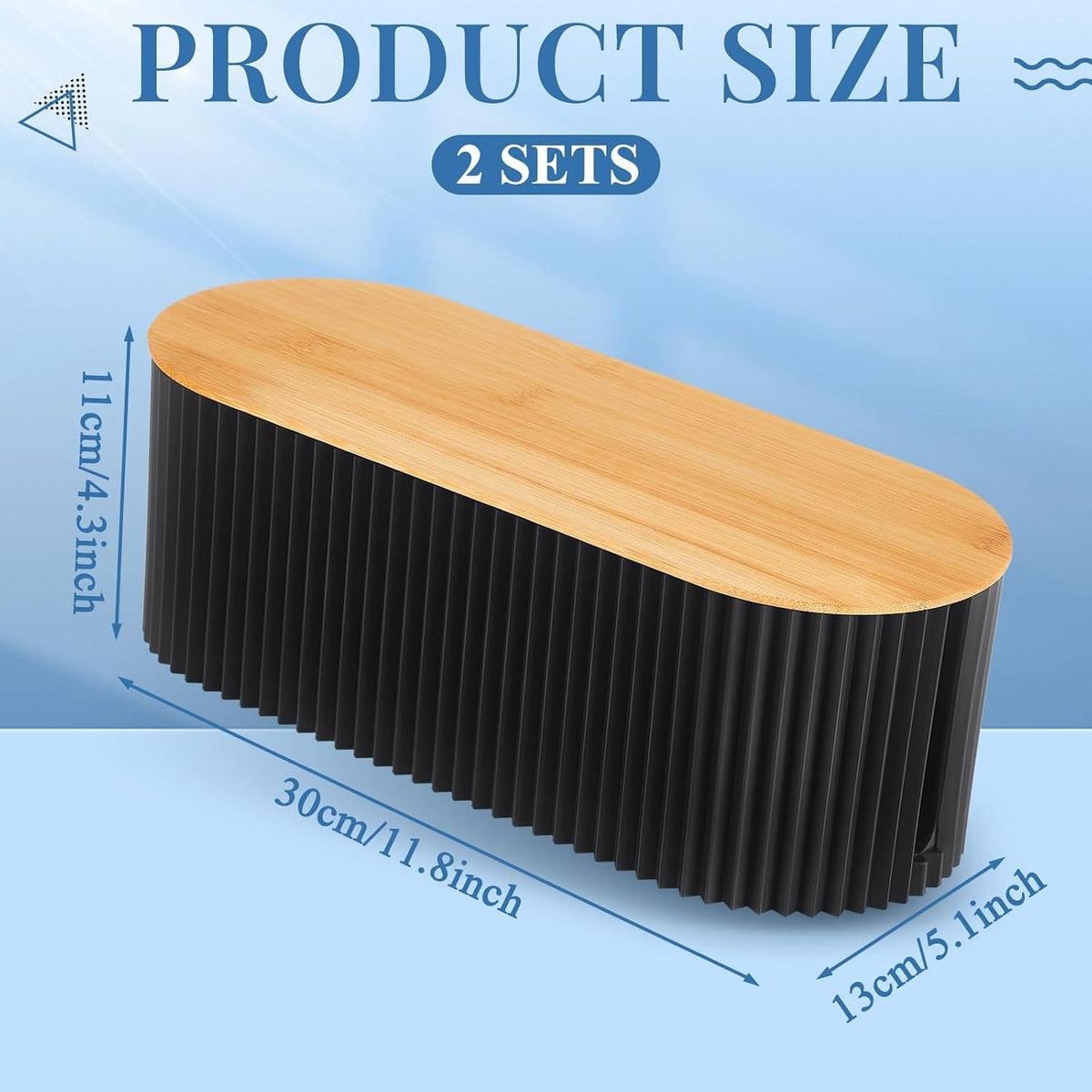 2 Pcs Cable Management Box, Fits Most Power Sockets, 11.8x5.1x4.3 in