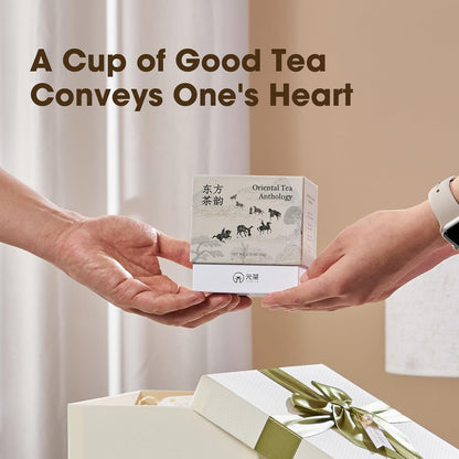 Chinese Loose Leaf Tea Sampler for Beginners, 8 Variety Whole Leaf Tea Gift Set with Black, White, Oolong & Pu erh, Tea Tasting Kit with Distinct Flavor Profiles