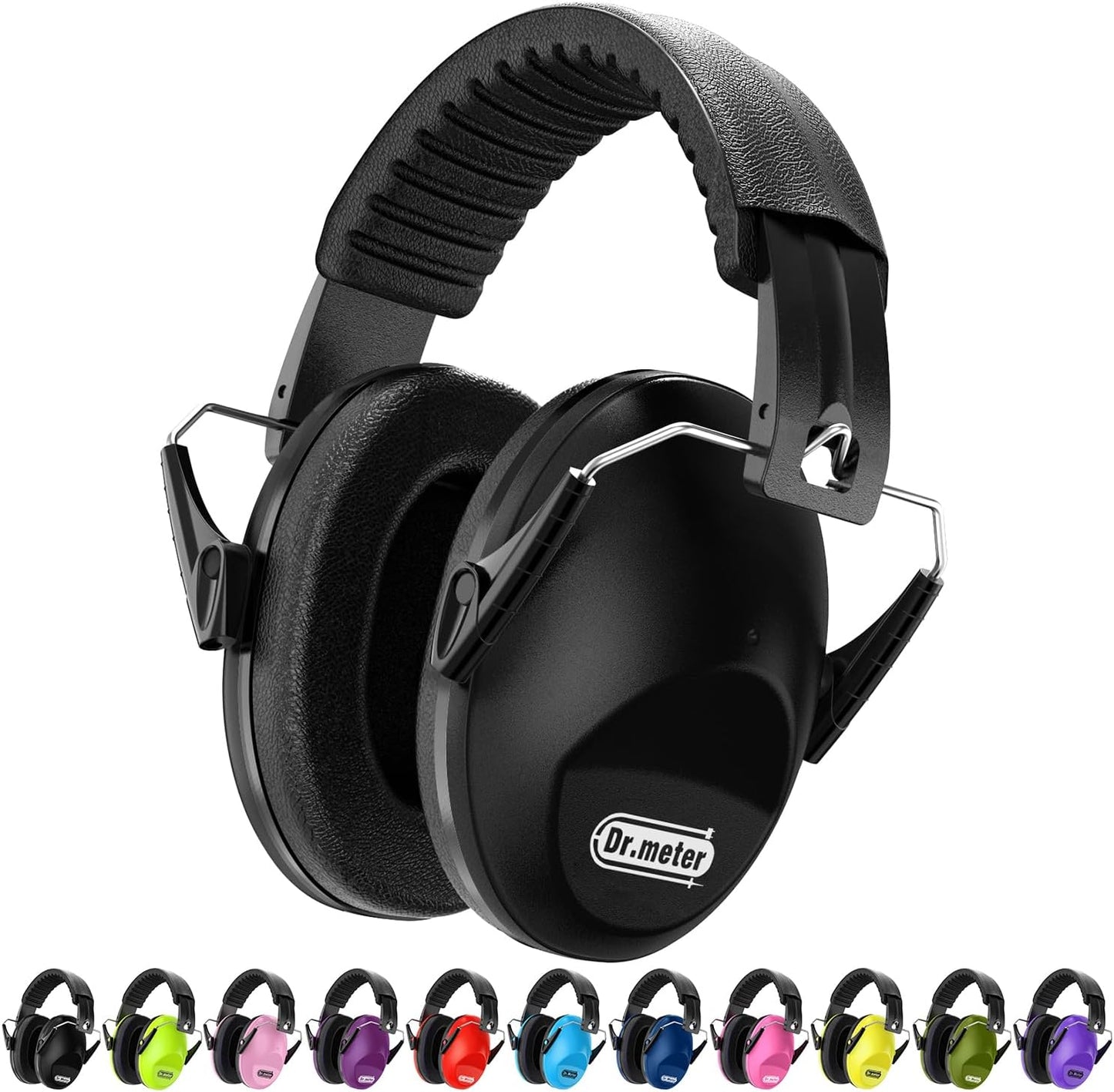Dr.meter Ear Muffs for Noise Reduction: 27.4SNR Noise Cancelling Headphones for Kids Adults, EM100 Adjustable Hearing Protection Earmuffs for Monster Jam, Autism Sensory, Concerts, Fireworks