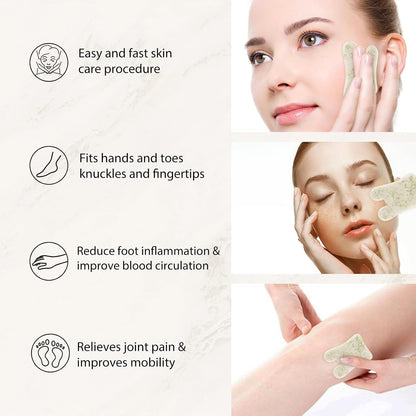 Jade Roller for Face, Facial Roller Massager Skin Care Tool, Gua Sha Facial Tools for Face, Neck, Eyes, Reduce Puffiness of The Skin - White