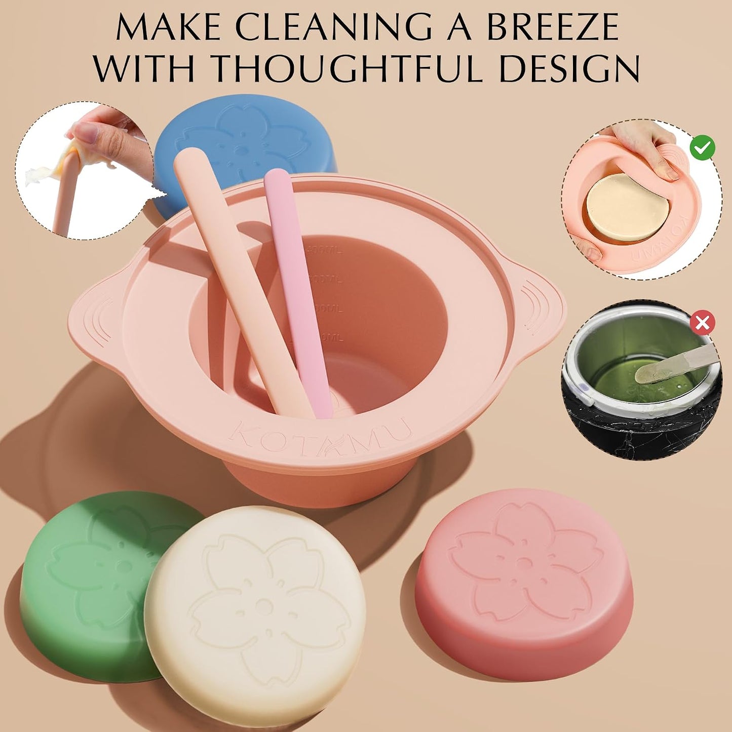 KOTAMU Waxing Kit for Women & Men, Pink Digital Wax Pot Warmer Hair Removal | Home Hard Wax Kit, Wax Machine, Face, Eyebrow, Bikini, Brazilian, Body, Sensitive Skin, 25 Accessories, Beginner-Friendly