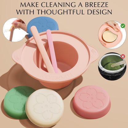 KOTAMU Waxing Kit for Women & Men, Pink Digital Wax Pot Warmer Hair Removal | Home Hard Wax Kit, Wax Machine, Face, Eyebrow, Bikini, Brazilian, Body, Sensitive Skin, 25 Accessories, Beginner-Friendly
