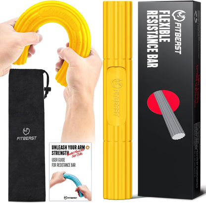 FitBeast Flex Therapy Bar, Tennis Elbow Therapy Bar - Ideal for Relieve Tendonitis Pain & Improve Grip Strength, Fitness Resistance Bar for Golfers Elbow & Tendinitis, Twist Bar for Physical Therapy