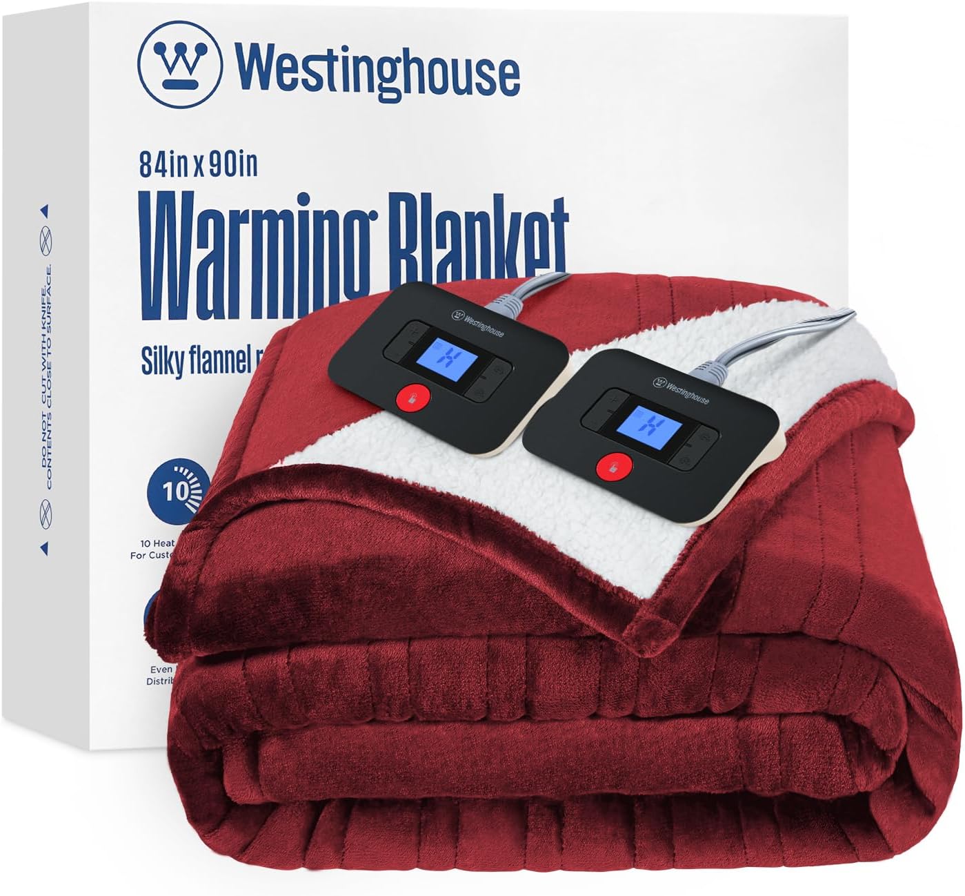 Westinghouse Heated Throw Blanket, Electric Blanket Throw with 6 Heating Levels and 2-10 Hours Time Settings, Flannel to Sherpa Super Cozy Heated Blanket Machine Washable, 50x60 inch, Charcoal