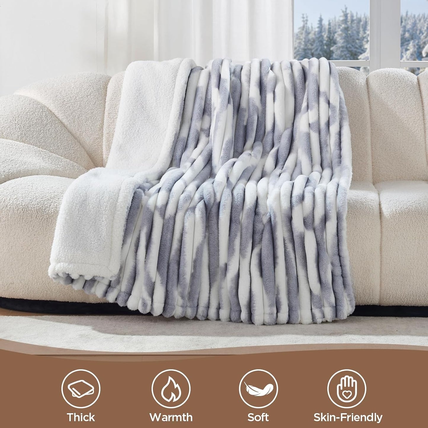 Westinghouse Heated Throw Blanket, Electric Blanket Throw with 6 Heating Levels and 2-10 Hours Time Settings, Flannel to Sherpa Super Cozy Heated Blanket Machine Washable, 50x60 inch, Charcoal