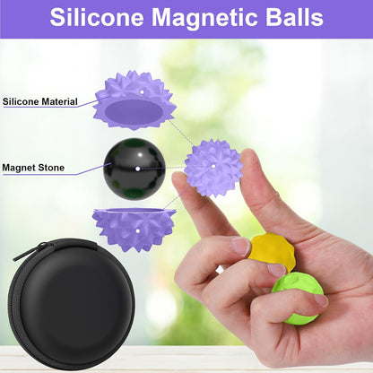 BUSOHA Silicone Magnetic Fidget Balls - 4 Pack Fidget Toys for Adult