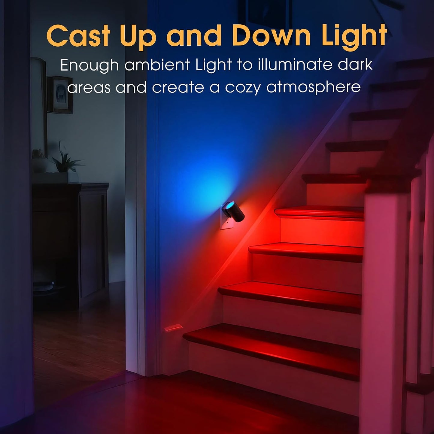 Briignite Night Lights Plug into Wall, Modern LED Night Light Plug in, Dusk to Dawn Sensor,Amber Night Light 0-100LM Adjustable Brightness, Dimmable NightLight for Hallway, Bedroom, Stairway, 2 Pack