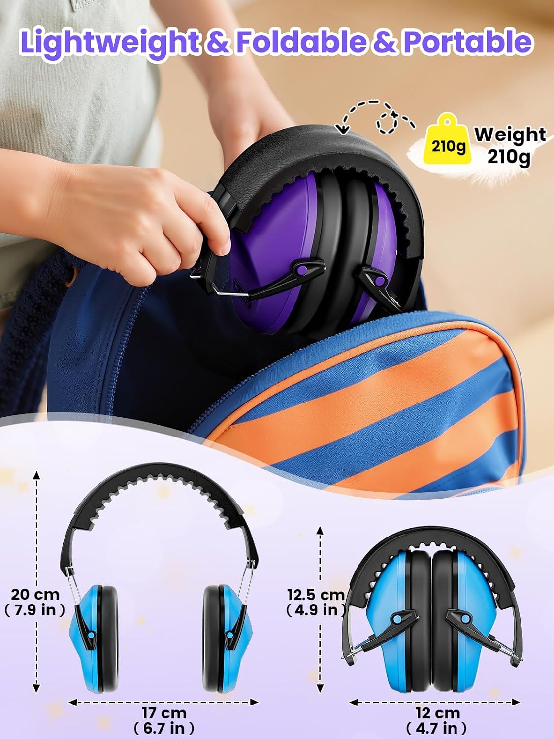 Dr.meter Ear Muffs for Noise Reduction: 27.4SNR Noise Cancelling Headphones for Kids Adults, EM100 Adjustable Hearing Protection Earmuffs for Monster Jam, Autism Sensory, Concerts, Fireworks- 3PACK