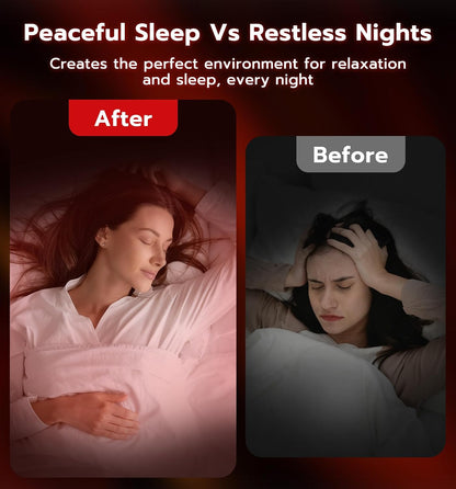 Anweller Smart Red Light Therapy Sleep Device White Noise Sound Machine with 5-Level Red Night Light (620–690nm) 32 White Noise Smart App Control Timer & Wake-Up Alarm Clock