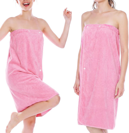 4 Pcs Spa Wrap Towel Wrap for Women Women's Shower Wraps Robes Bath Robe Spa Robe with Adjustable Closure Elastic Top