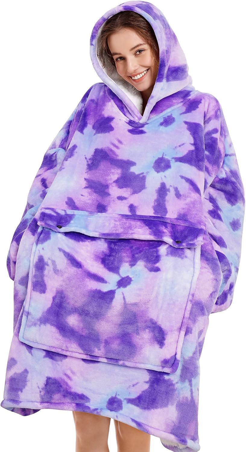 Narecte Cozy Oversized Blanket Hoodie Wearable Blanket Adults Soft Hooded Blanket Hoodie Birthday Gifts for Women Christmas - Colors A