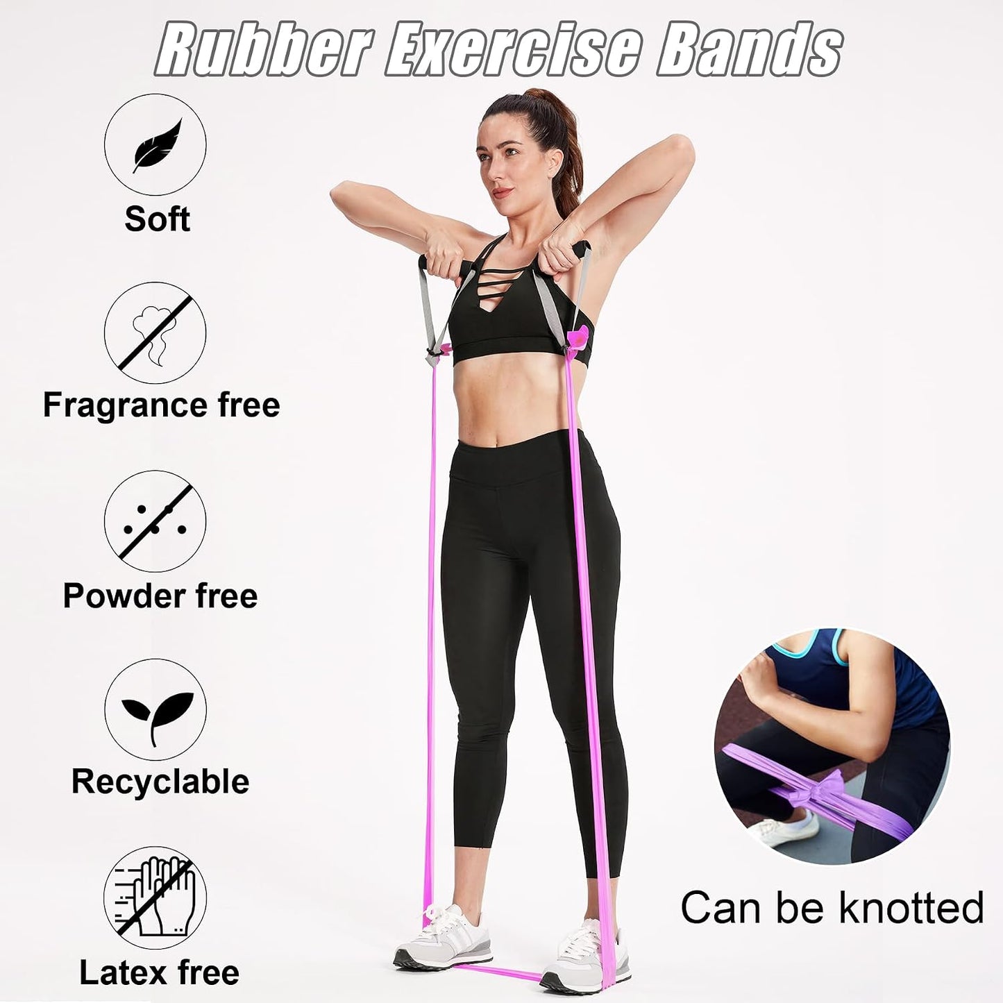 Resistance Bands for Physical Therapy, Bands for Working Out, Latex Free Elastic and Exercise Bands Set for Stretching, Suitable for Rehab, Yoga, Pilates, Gym, Home Exercise