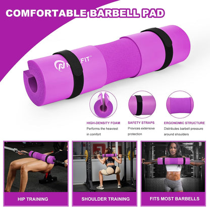NEALFIT Barbell Pad Squat Pad for Squats—Squat Bar Pad—Great for Weightlifting,Lunges and Hip Thrusts—Foam Sponge Pad—Fit Standard and Olympic Bars Perfectly