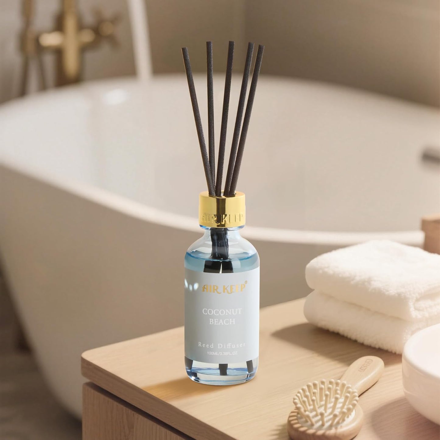 Airkeep Reed Diffuser Oil Set with Reed Sticks,Citrus Aromatherapy Oil Scent Diffuser for Home Office Bathroom Decoration Perfume and Gifts 3.38oz/100ml