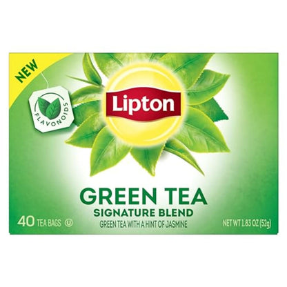 Lipton Signature Blend Green Tea with Jasmine 240-Count Tea Bags Hot or Iced Caffeinated Unsweetened Flavonoids Bioactives 40ct (6-Pack) for Tea Lovers Gift Set Specialty Tea