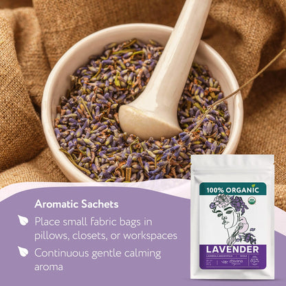 Dried Culinary Lavender Buds - Food Grade Lavender for Drinks, Baking - 3oz