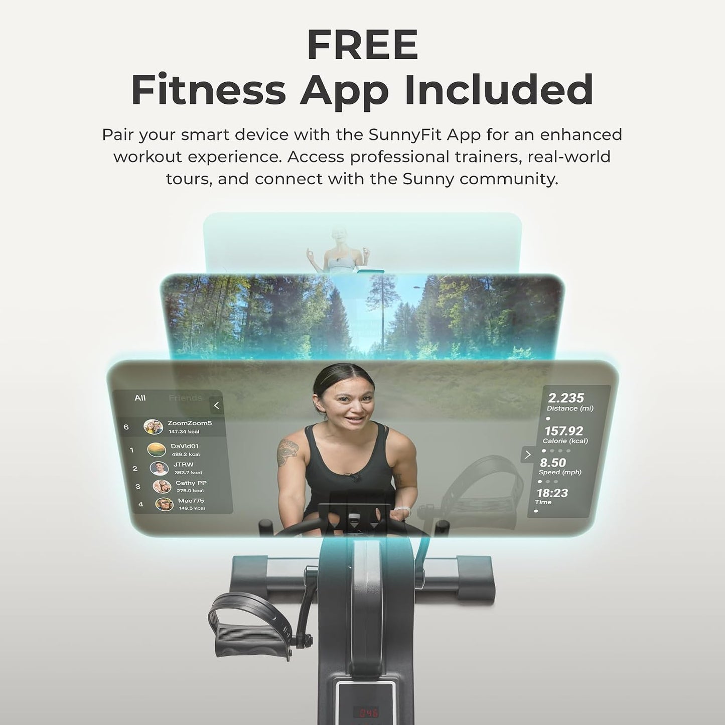 Sunny Health & Fitness Smart Motorized 2-in-1 Pedal Exerciser, Indoor Compact Under-Desk Mini Bike for Low-Impact Cardio Workout and Physical Therapy, Free SunnyFit Training App Connection