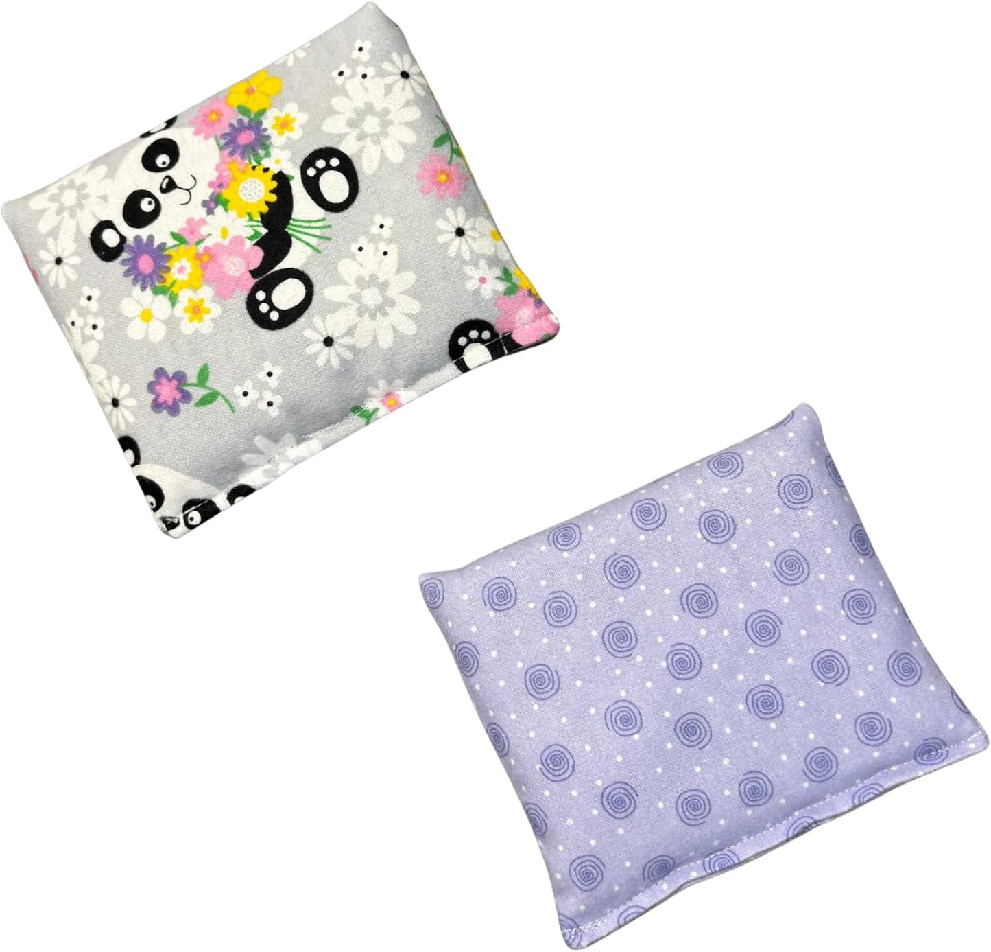 HOME COMFORT Ultra Mini Microwavable Heating & Cooling Pads - 100% Natural Rice 2-Pack (4.5” X 5”) (Pink Combo 3)