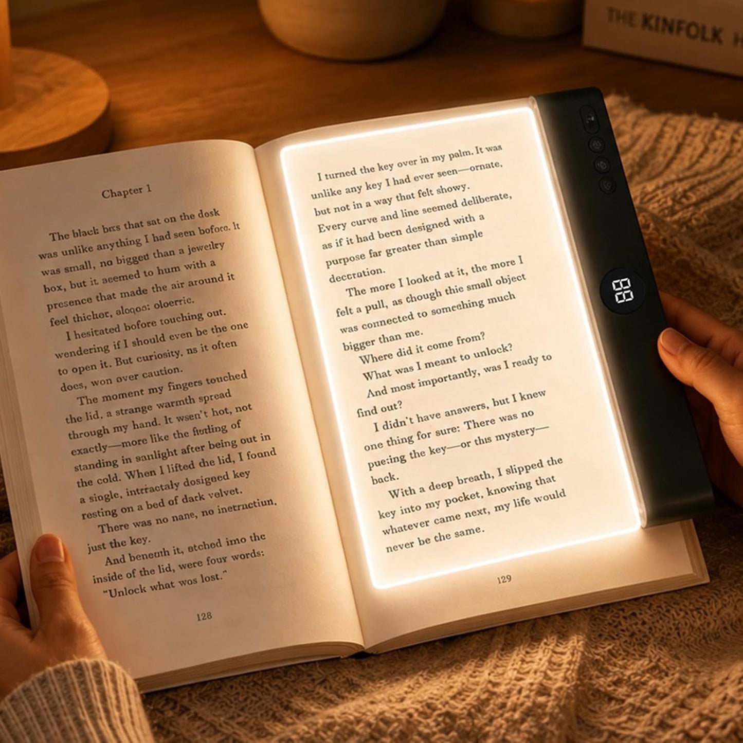Gayrrnel LED Flat Book Light for Reading, Book Light for Reading in Bed, 3 Color Mode, Eye Care Stepless Dimmable, Portable USB Rechargeable 1200mAh Battery, Auto-Off Timer