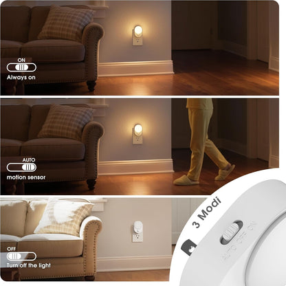 JandCase Night Light, Modern Night Lights Plug into Wall,2 Pack Dusk to Dawn Sensor Nightlight, Amber Brightness Adjustable Nightlight for Kids Bathroom Hallway Kitchen Bedroom Decor