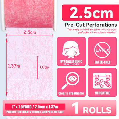 FRESINIDER Silicone Medical Tape – 1" x 1.5 Yard Blue 4 Rolls, Pre-Cut, Waterproof & Repositionable, Pain-Free Removal, Hypoallergenic Adhesive for Sensitive Skin, Wound Care & First Aid Use